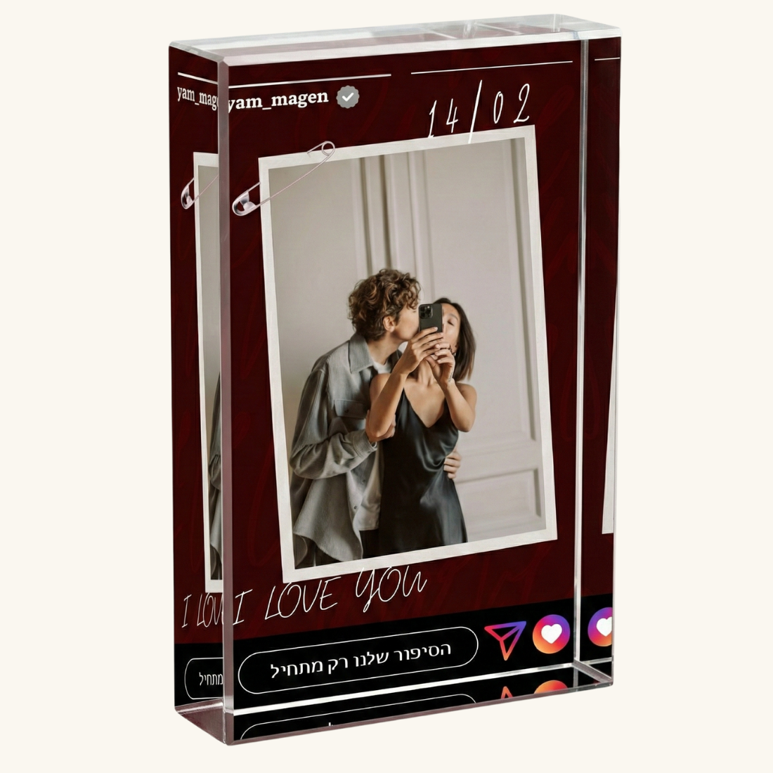 StoryGlass™ - בלוק קריסטל עם סטורי בעיצוב אישי