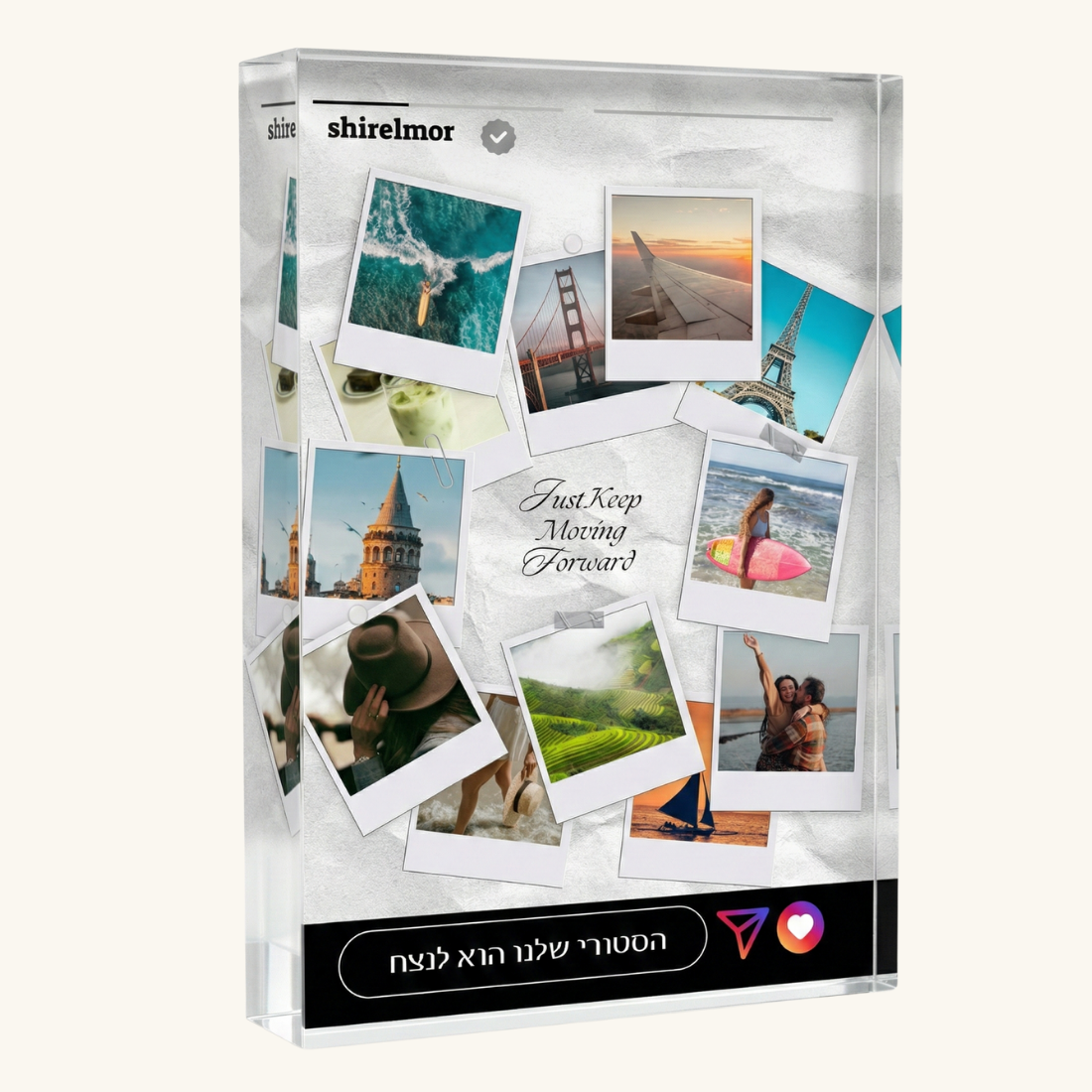 StoryGlass™ - בלוק קריסטל עם סטורי בעיצוב אישי