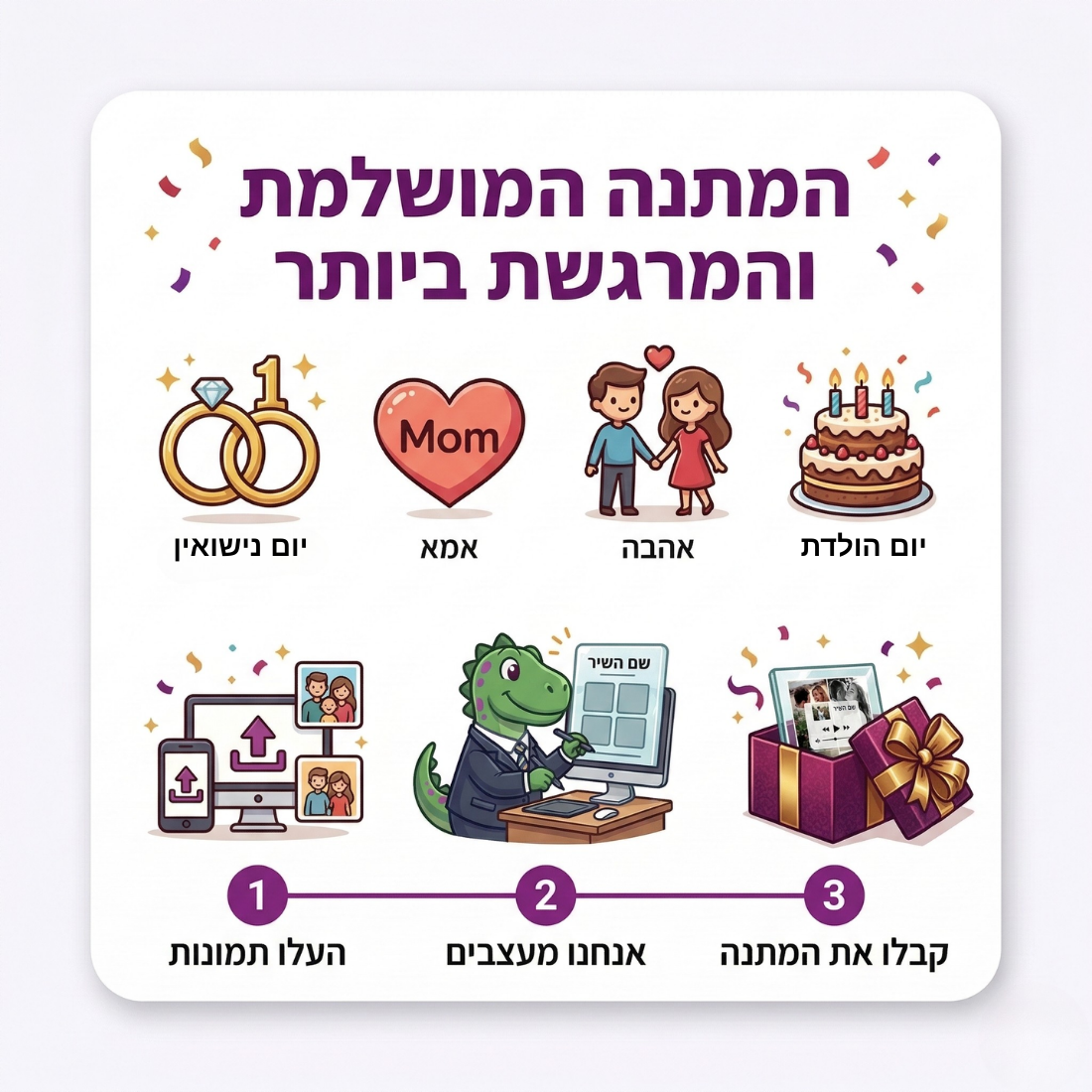 הפסקול שלנו - מעמד זכוכית מעוצב בהתאמה אישית