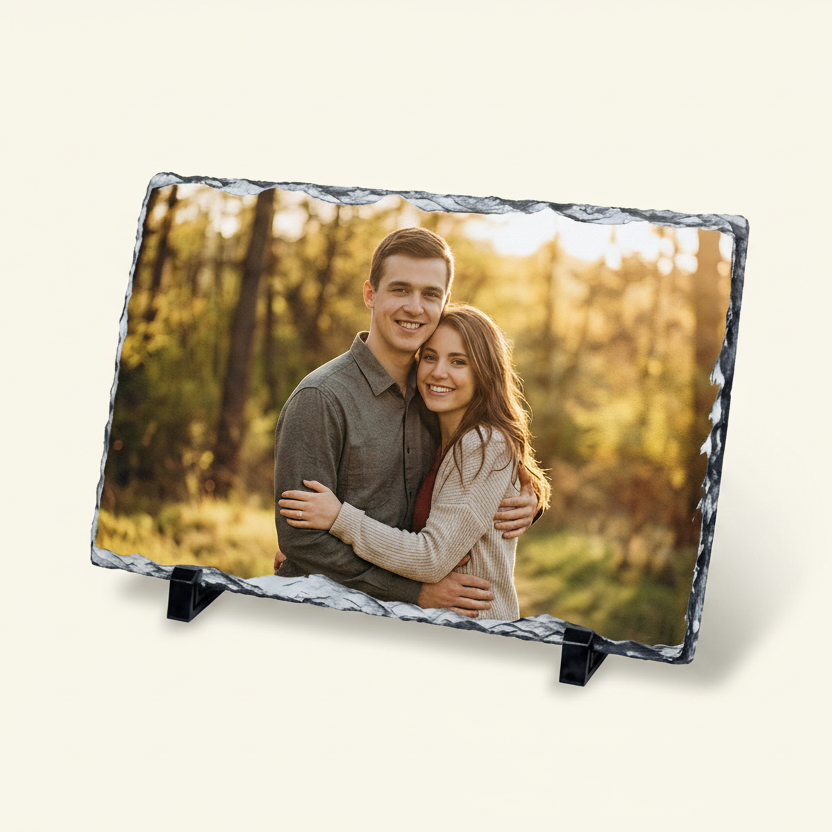 אבן בזלת עם תמונה - לחקוק אהבה בסלע