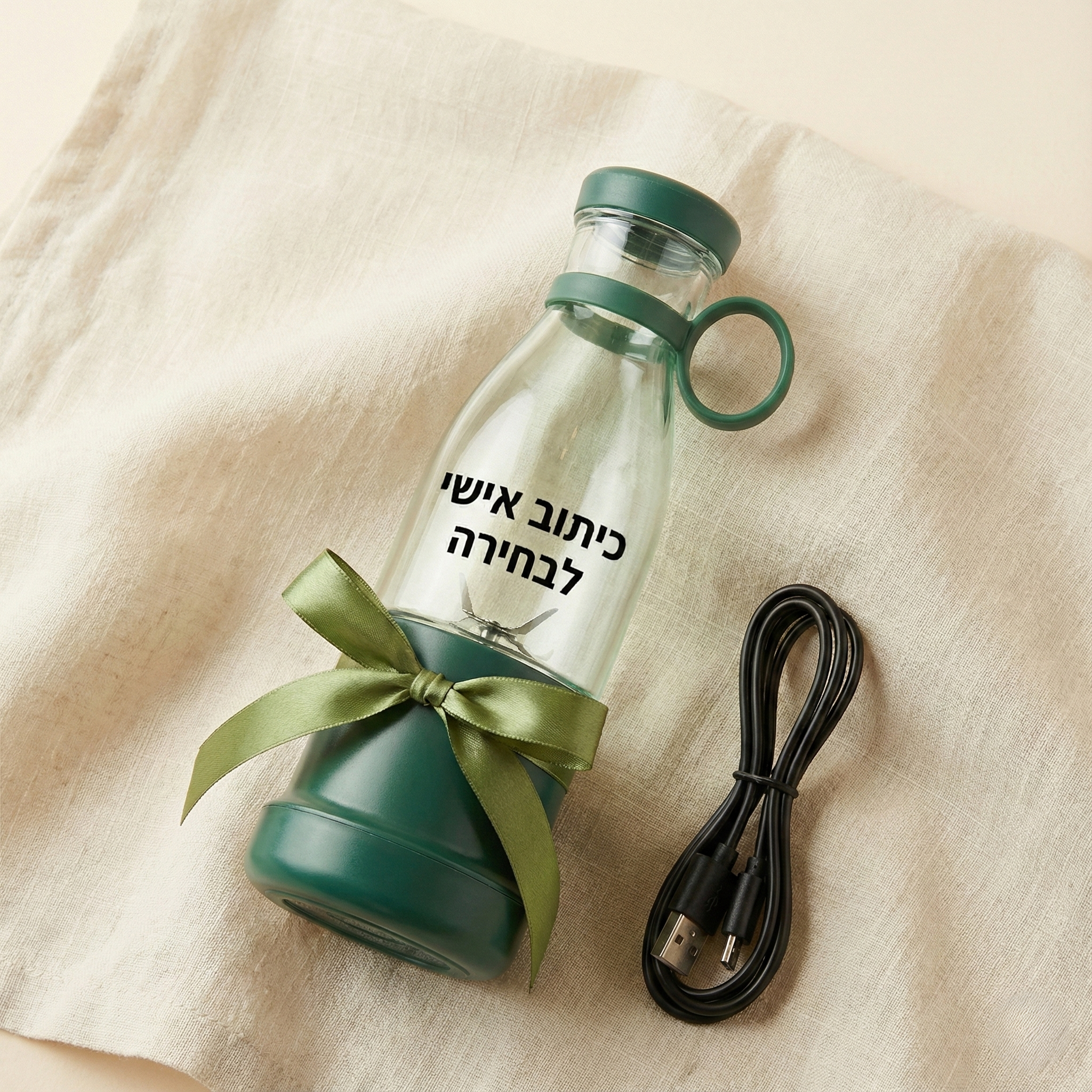 שייקר נייד נטען עם כיתוב אישי - מתנה מושלמת לחובבי השייקים | דינוס