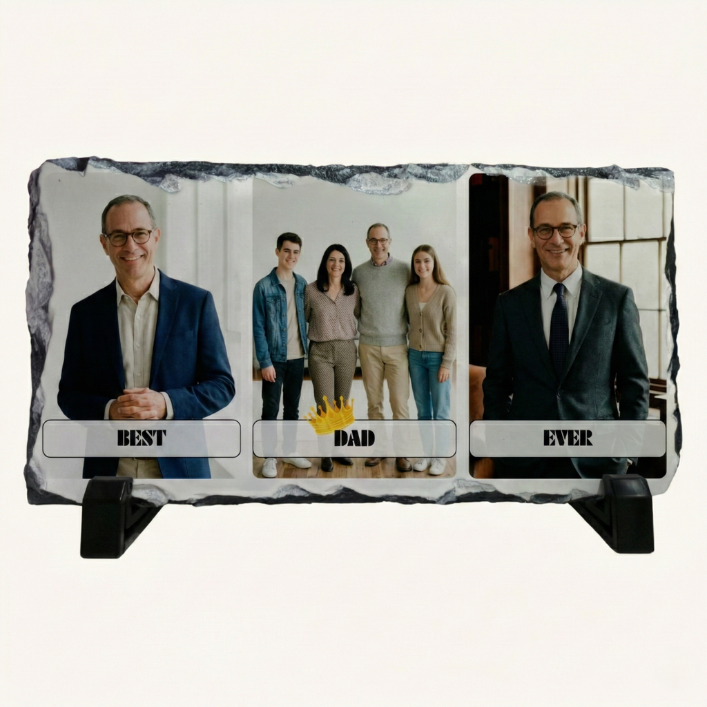 אבן בזלת עם תמונות וכיתוב BEST _____ EVER