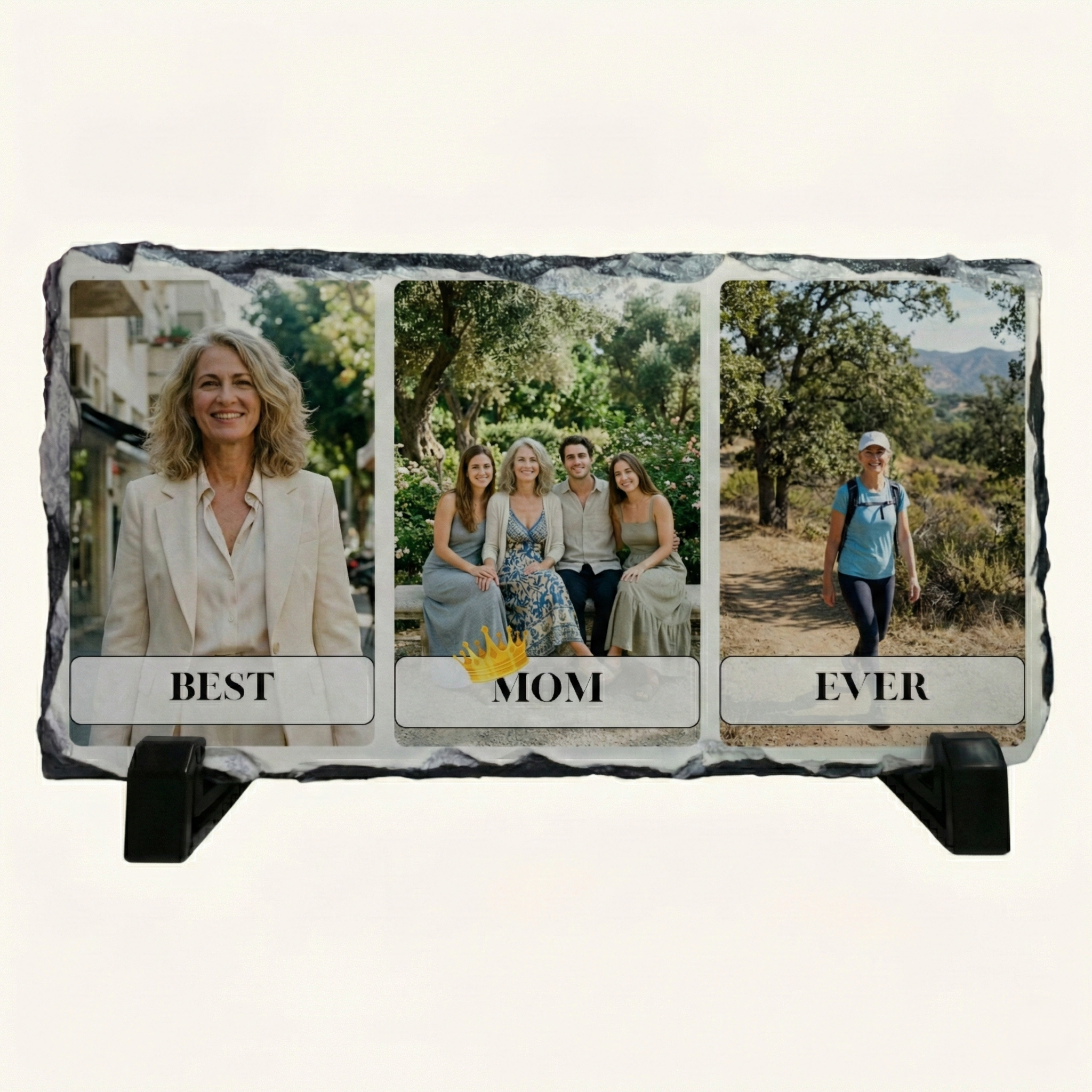 אבן בזלת עם תמונות וכיתוב BEST _____ EVER