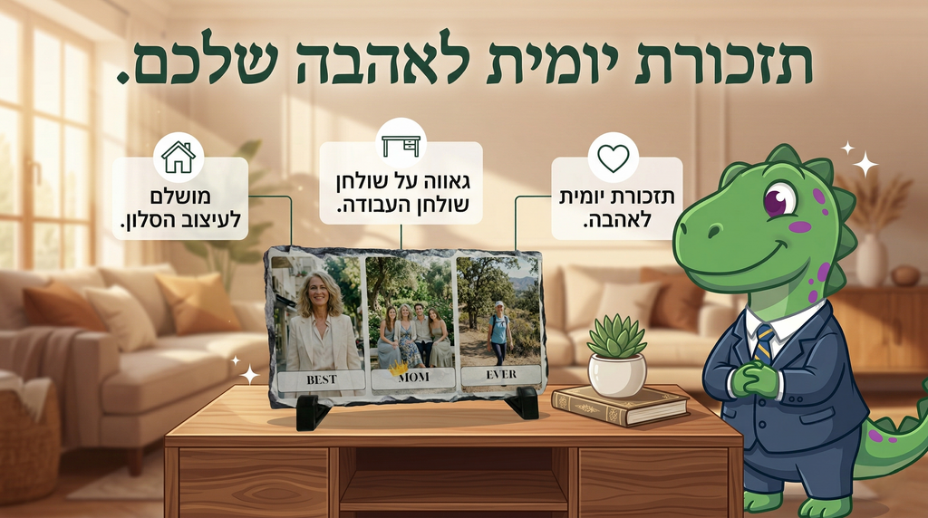 אבן בזלת עם תמונות וכיתוב BEST _____ EVER