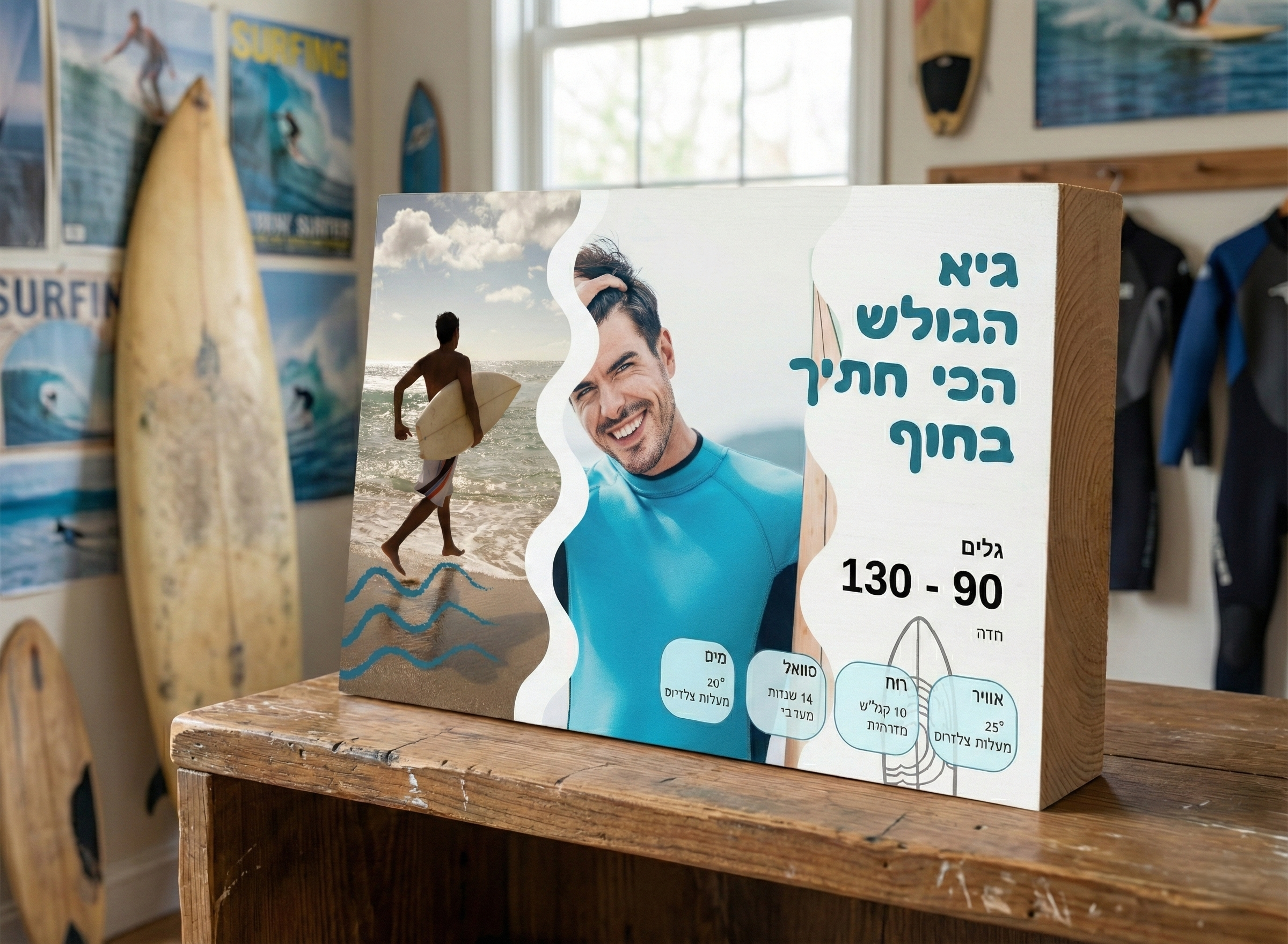 המתנה המושלמת לחובבי גלישה - כרטיס גולש מעוצב אישית